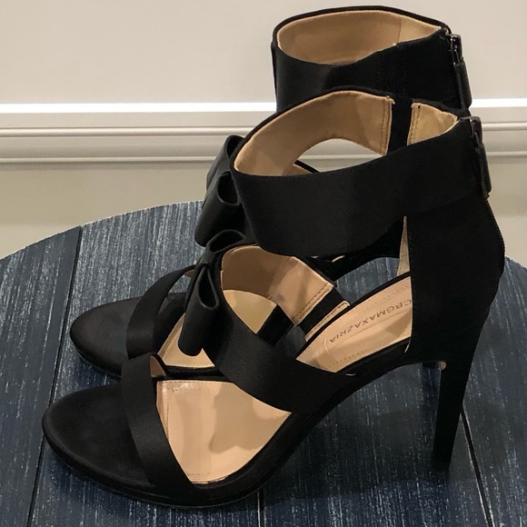 BCBGMAXAZRIA Satin Bow Heels - Picture 3 of 5